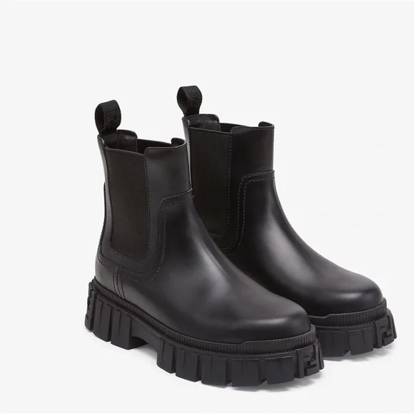 Fendi | Shoes | Fendi Force Black Leather Chelsea Boots  display picture 2